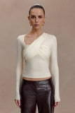 Kaylen Knit Long Sleeve Top Ivory