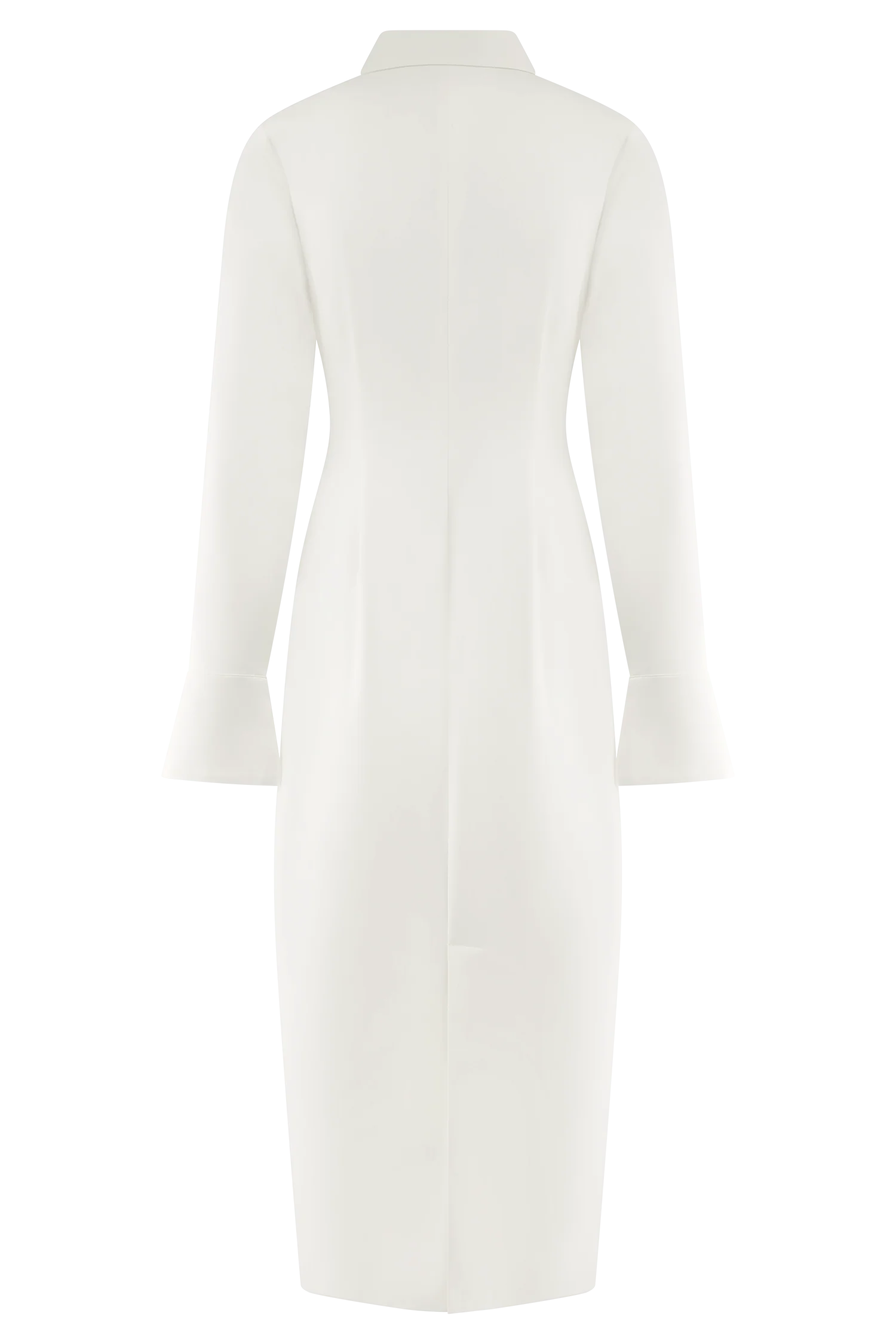 Dorian Fitted Shirt Midi Dress White