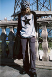 Women Star Shirt Y2k Tops Vintage Aesthetic Patchwork Long Sleeve Tee Shirts 90s Grunge Clothes
