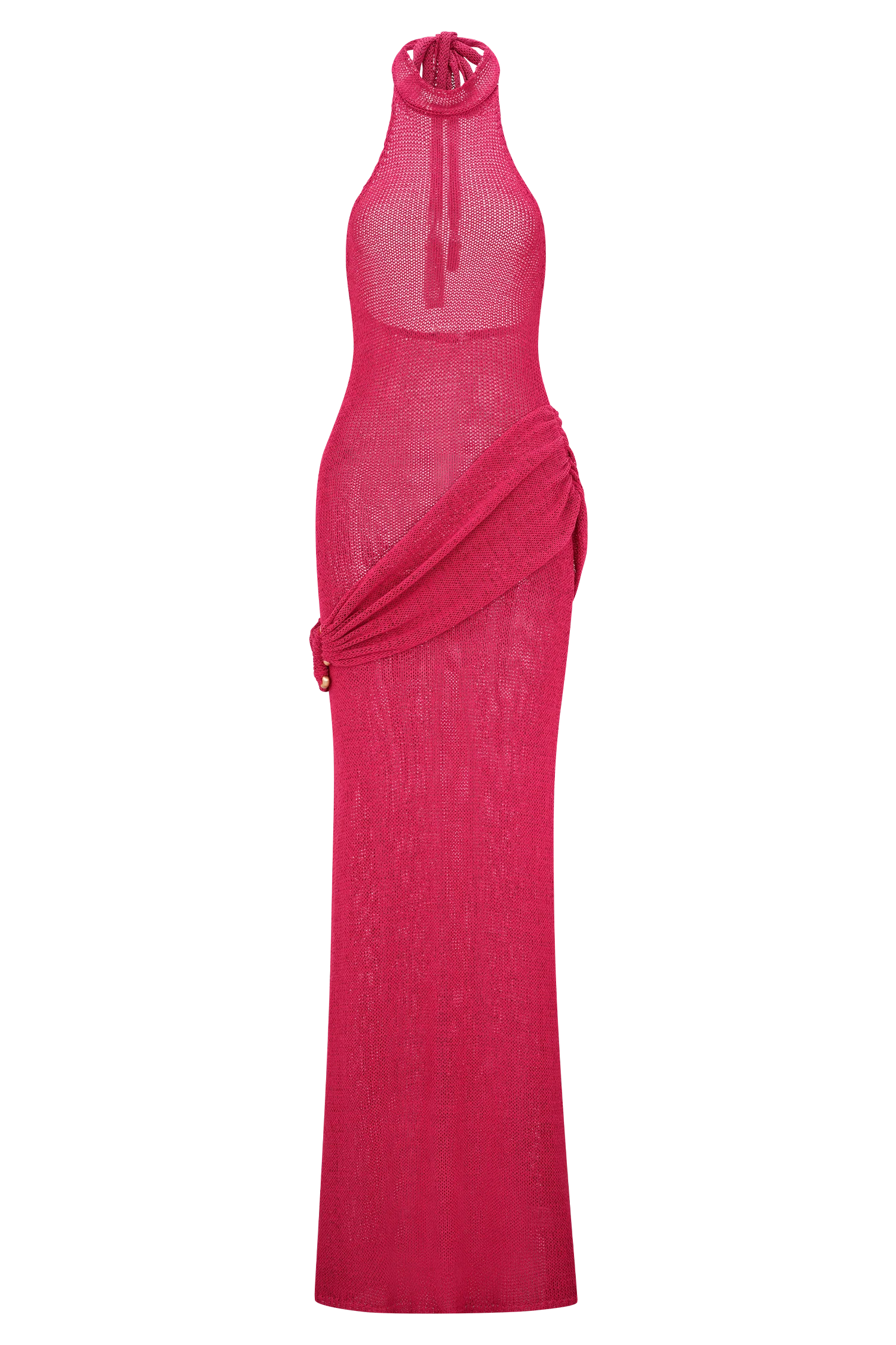 Reece Halter Knit Maxi Dress Dragonfruit