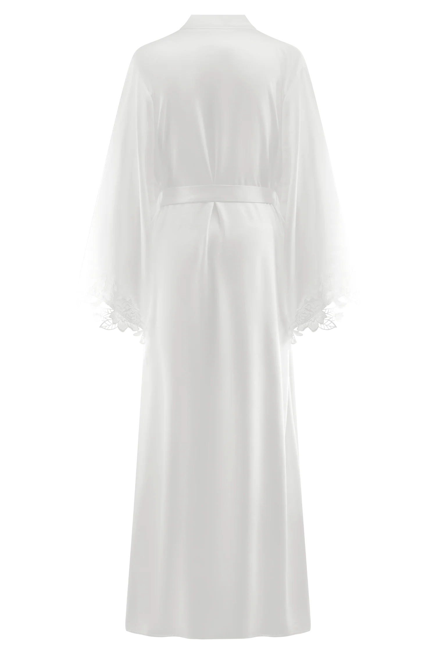 Sullivan Satin Bridal Robe With Lace Ivory