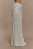 Irene Gathered Knit Maxi Skirt Ivory