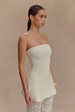 Anette Bandage Knit Strapless Top Ivory