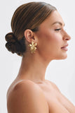 Infatuated Drop Flower Earrings Gold