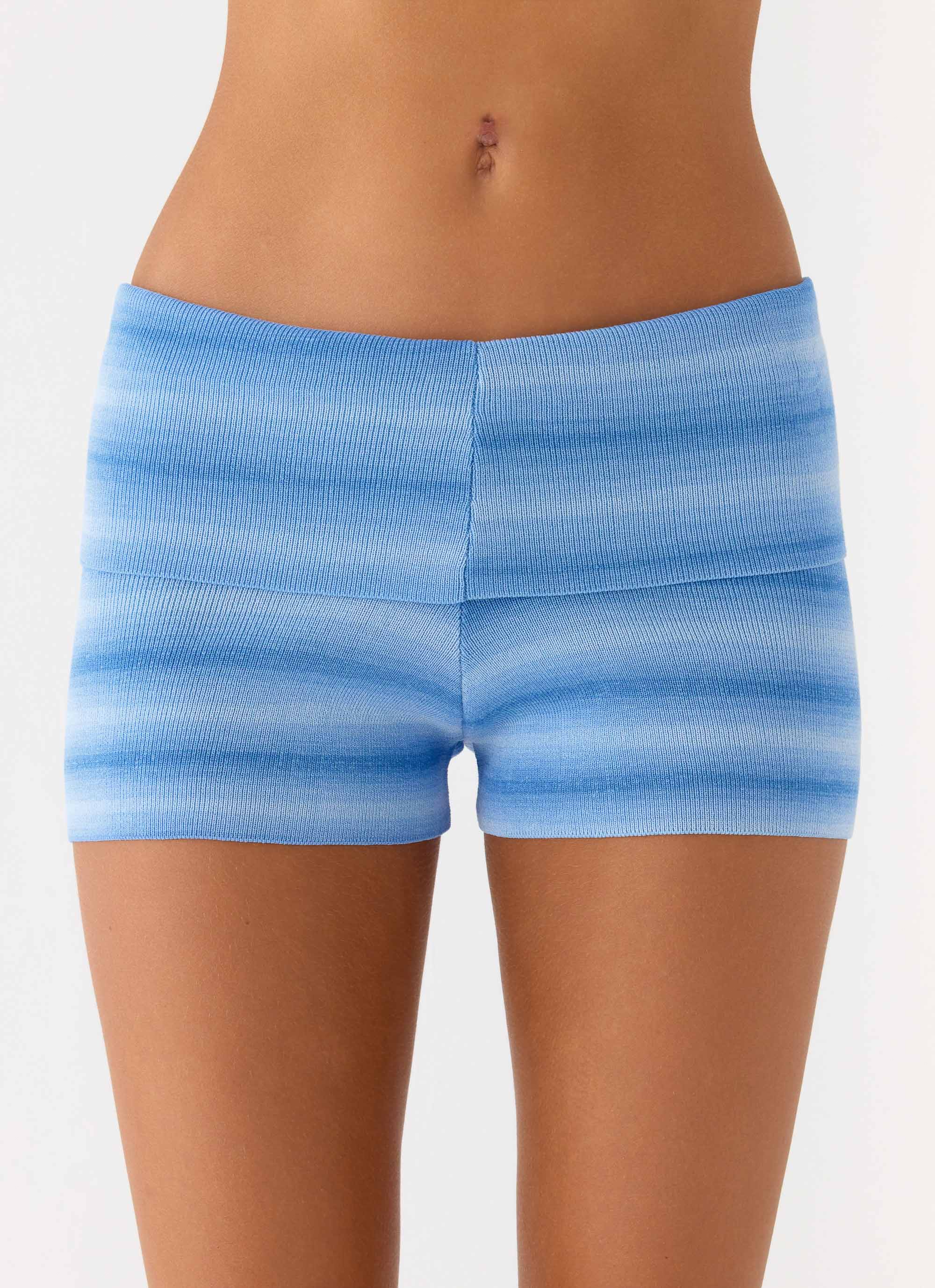 Lay Back Knit Shorts Cerulean