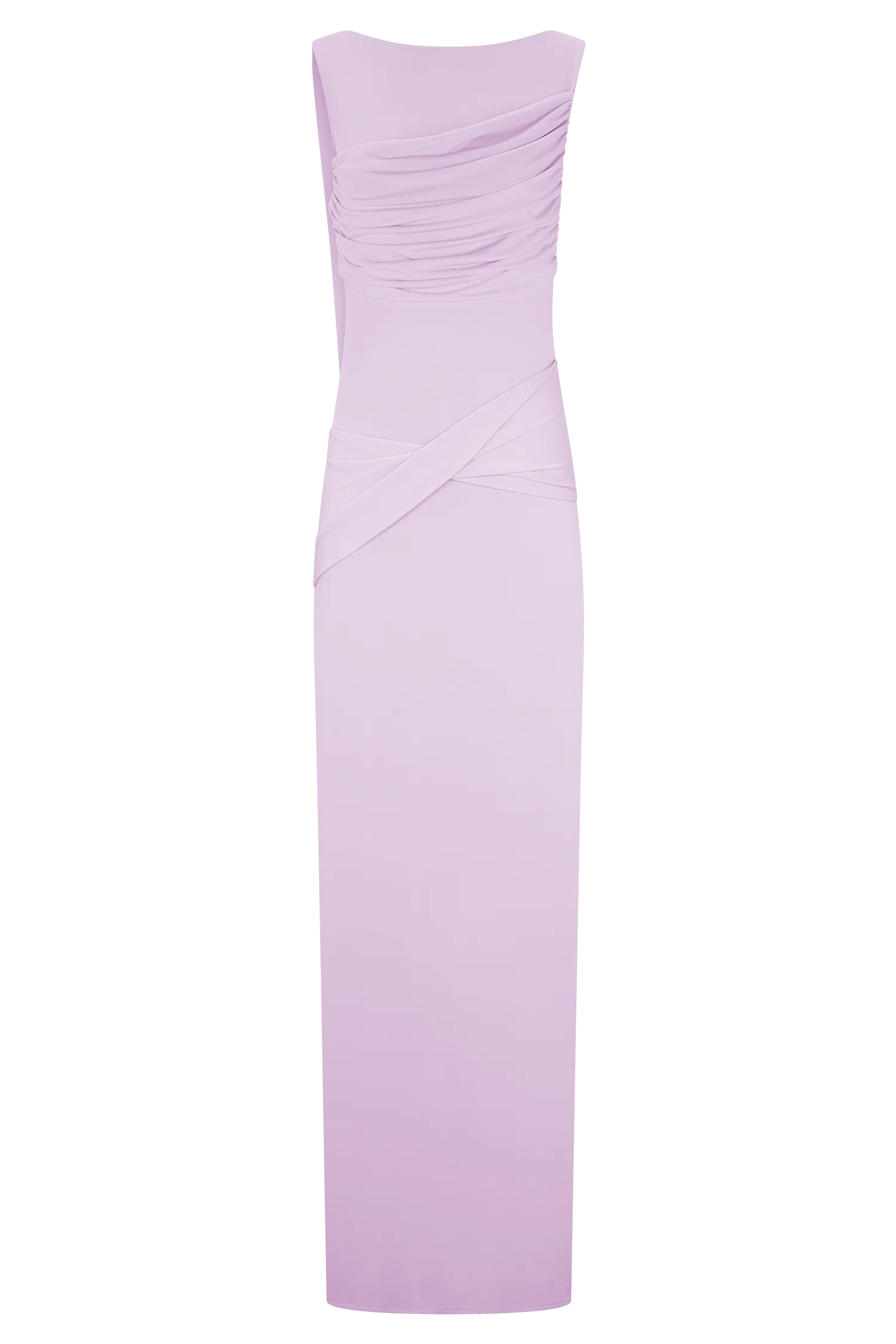 Henley Slinky Drape Maxi Dress Baby Pink