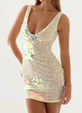 Maral Sequin Mini Dress - Yellow