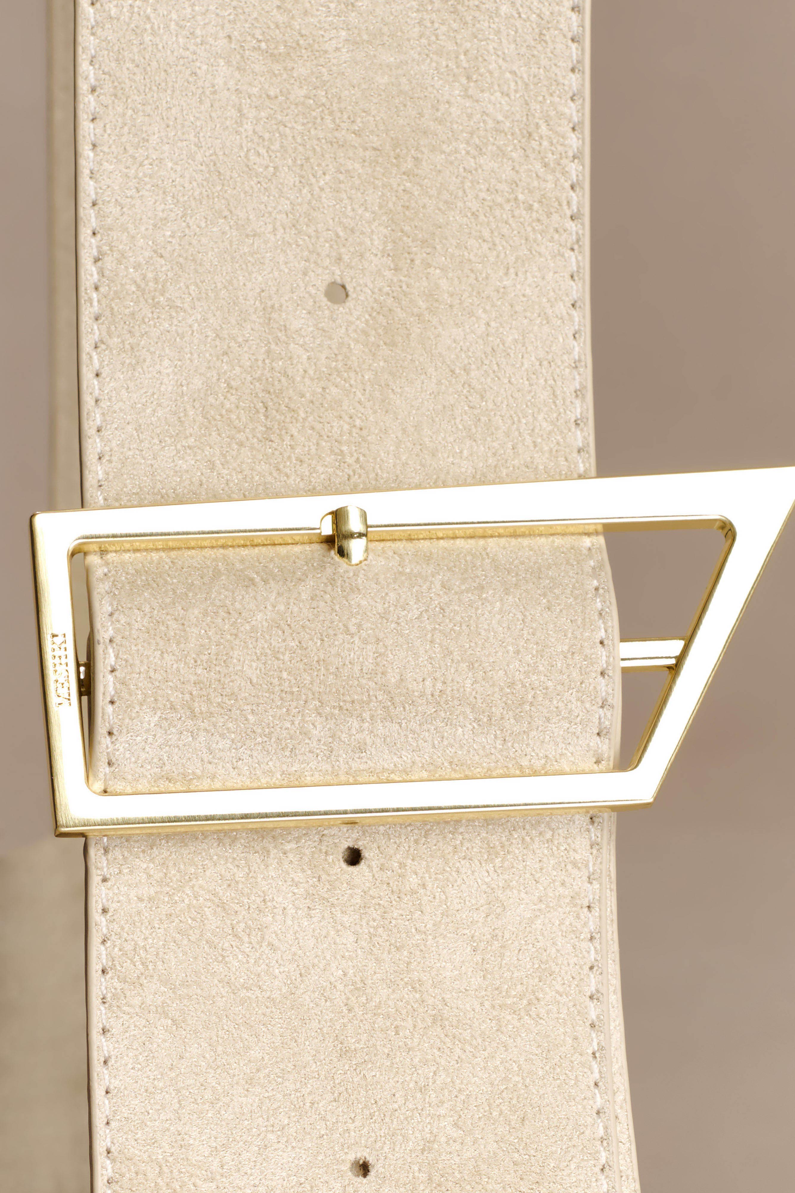 Maria Faux Suede Shoulder Bag Stone
