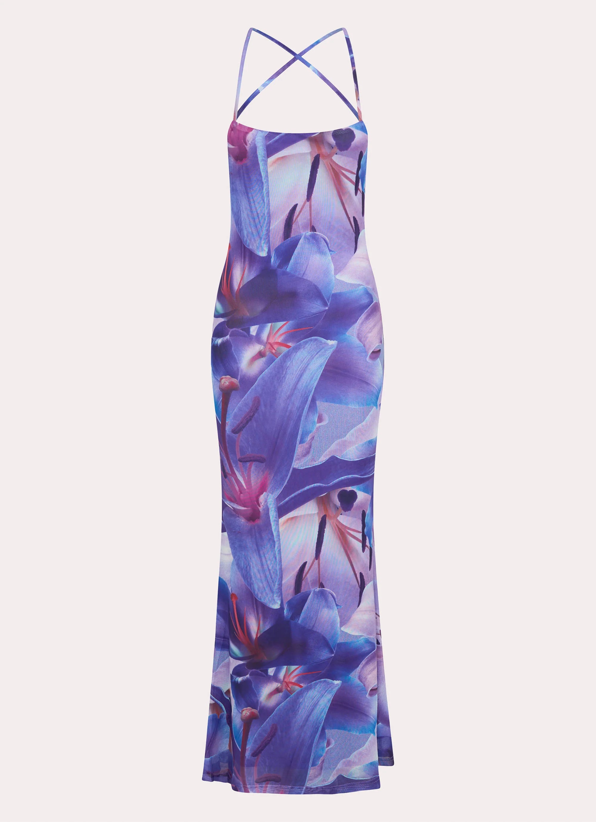 Livia Maxi Dress Purple White Lilly