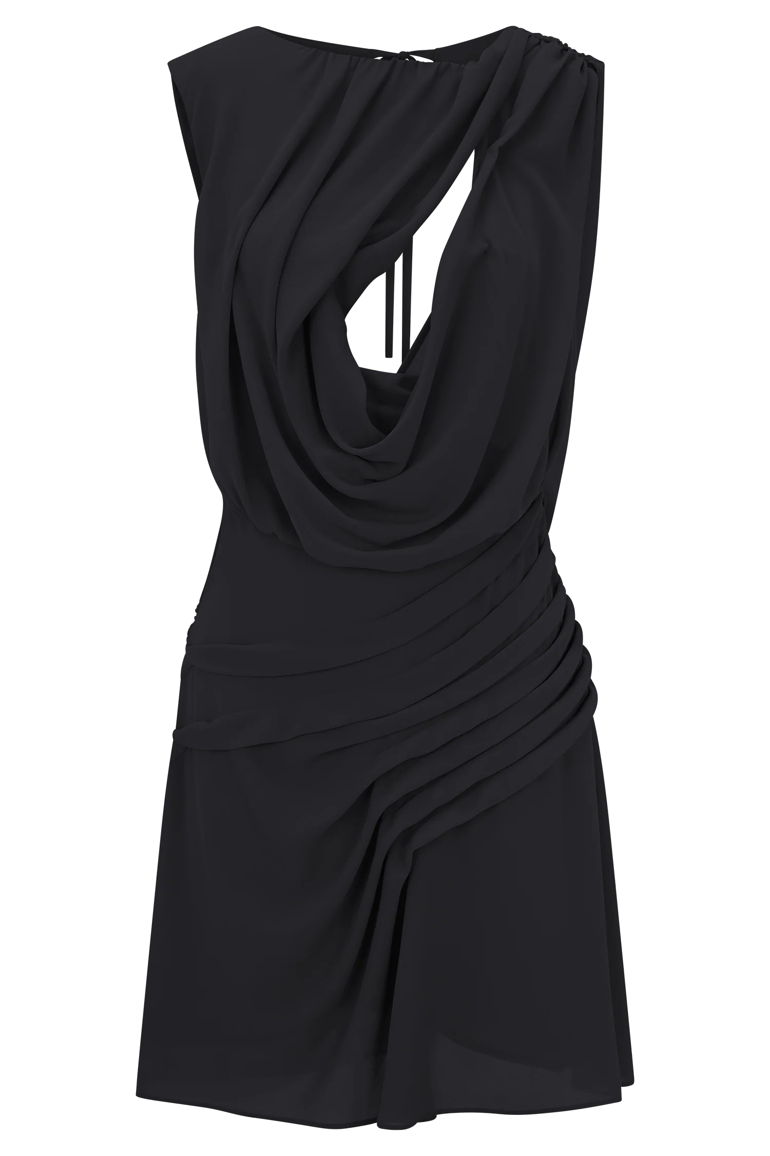 Oria Chiffon Mini Dress Black