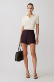 Philly Knit Button Up Top Ivory