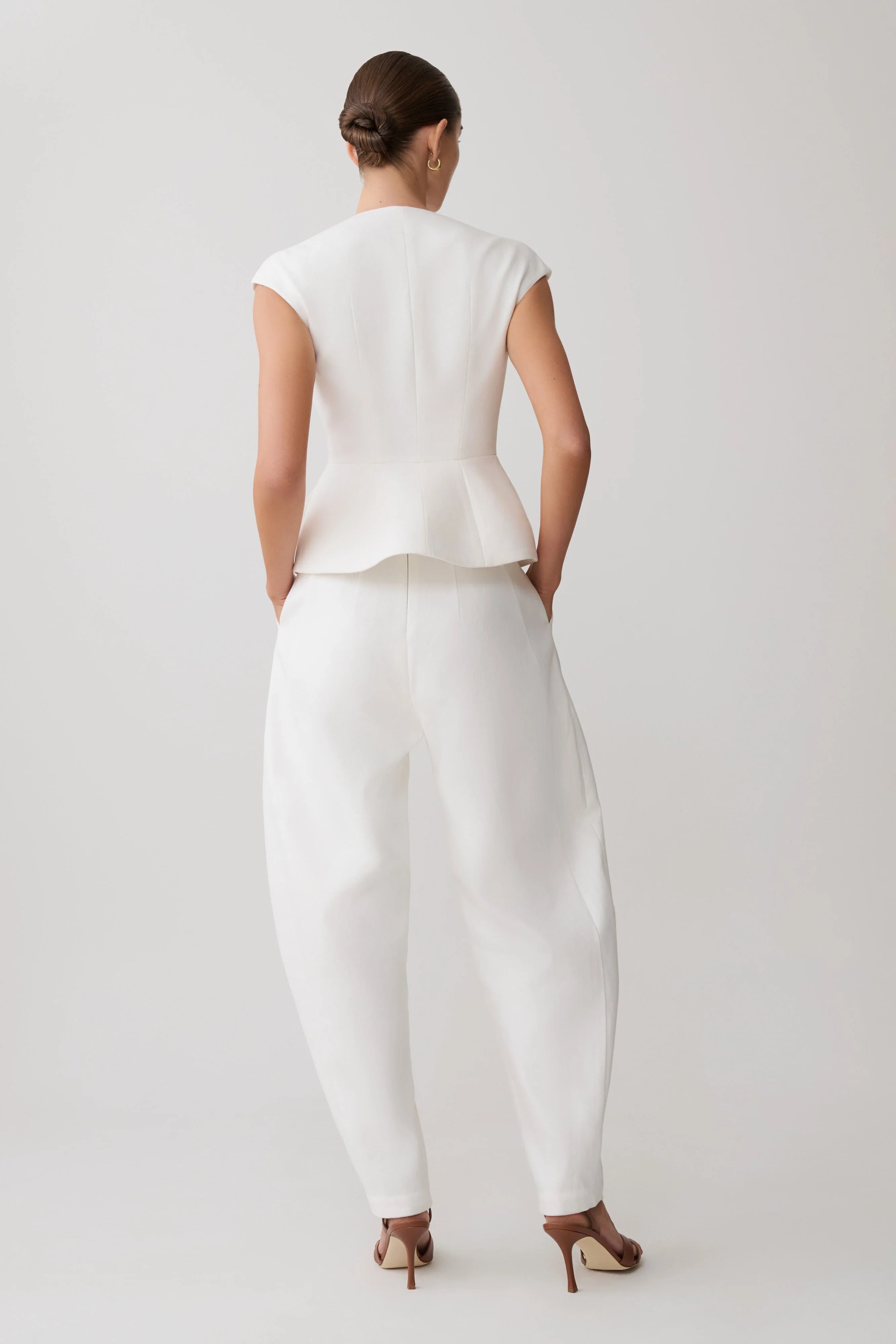 Oriana Linen Oversize Pants White