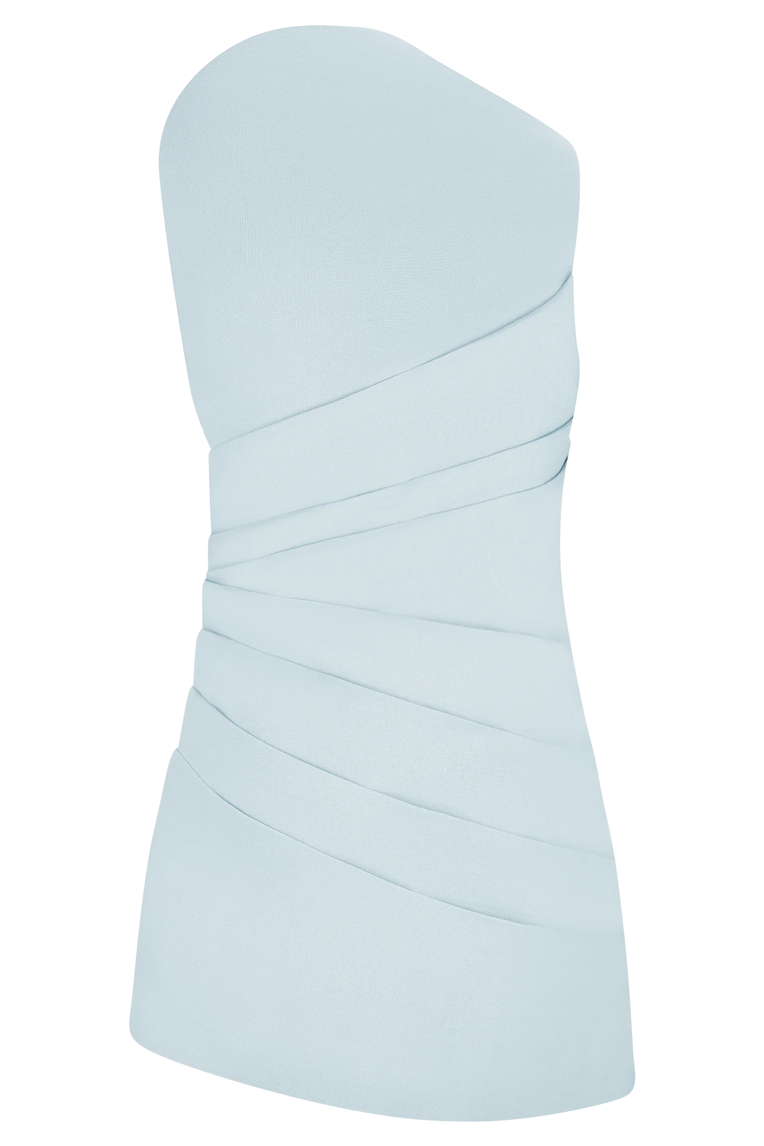 Helena One Shoulder Linen Mini Dress Powder Blue