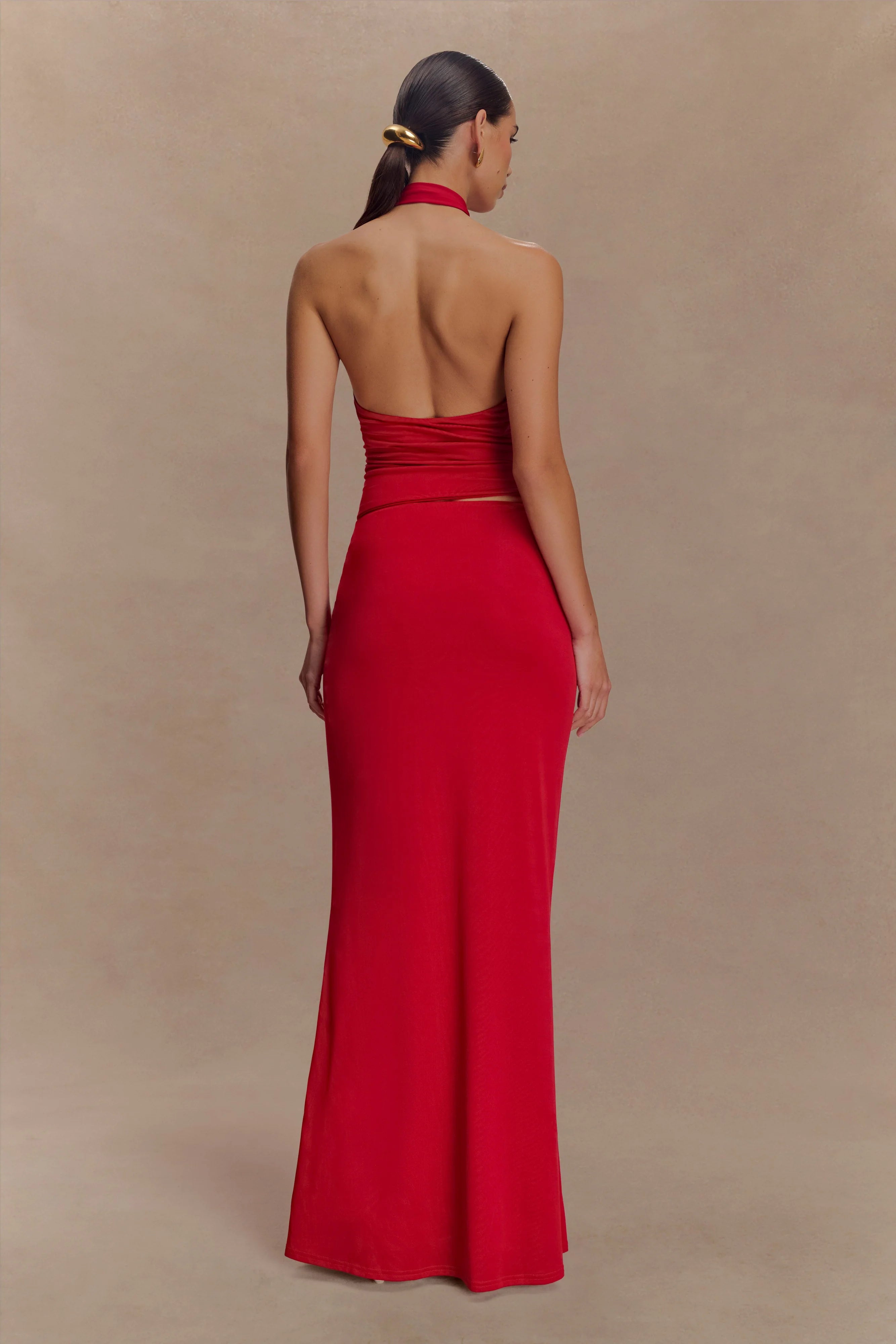 Mariposa Slinky Halter Top Red