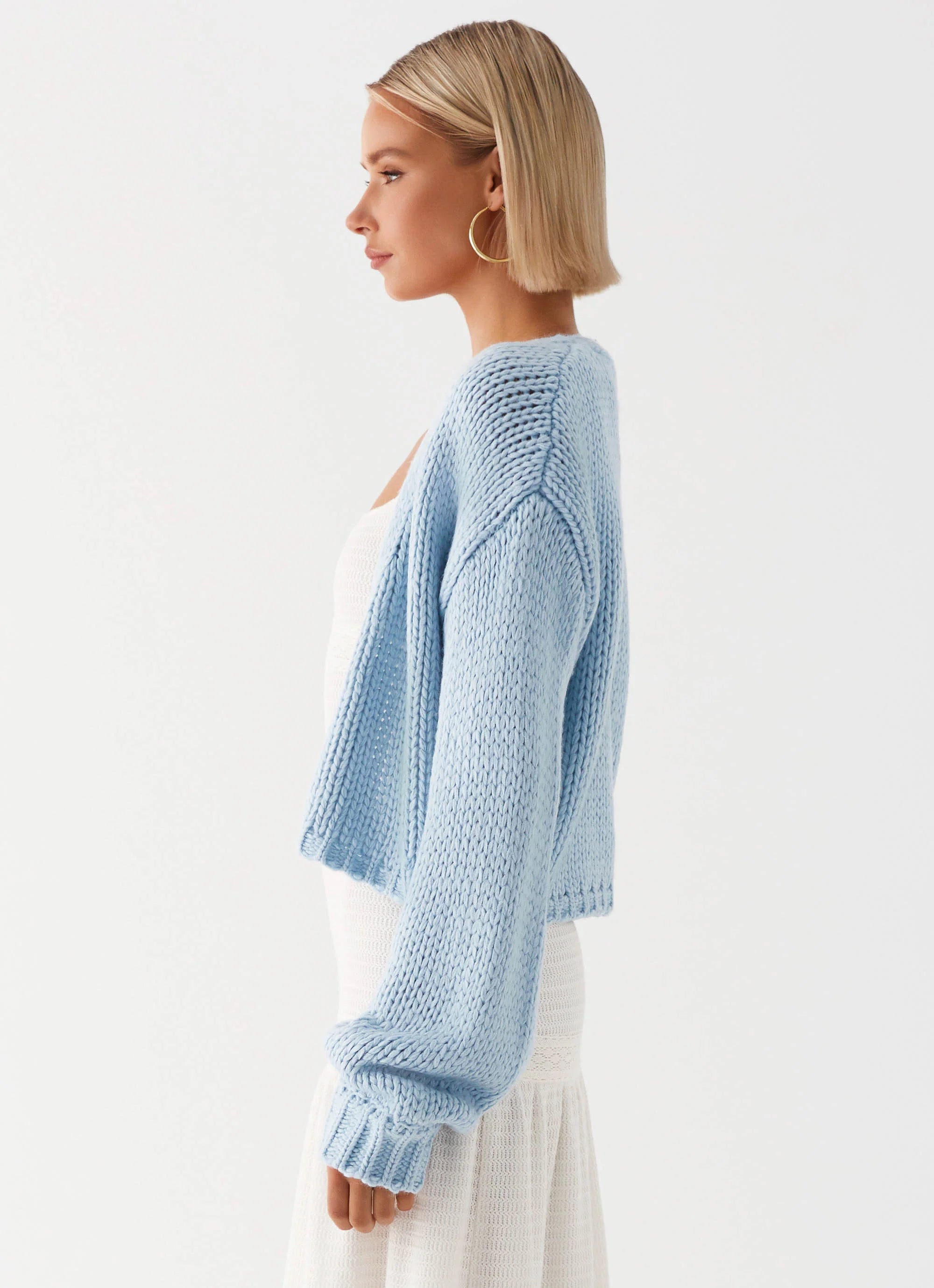 Jasleen Knit Cardigan Blue