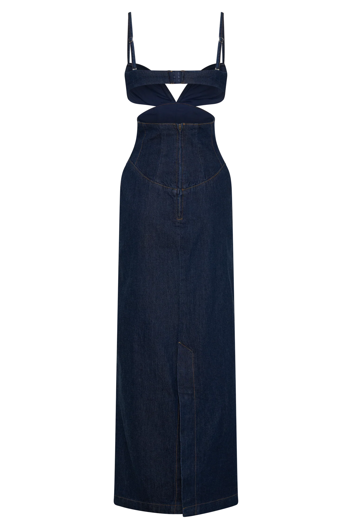 Amila Denim Cupped Maxi Dress Indigo Blue