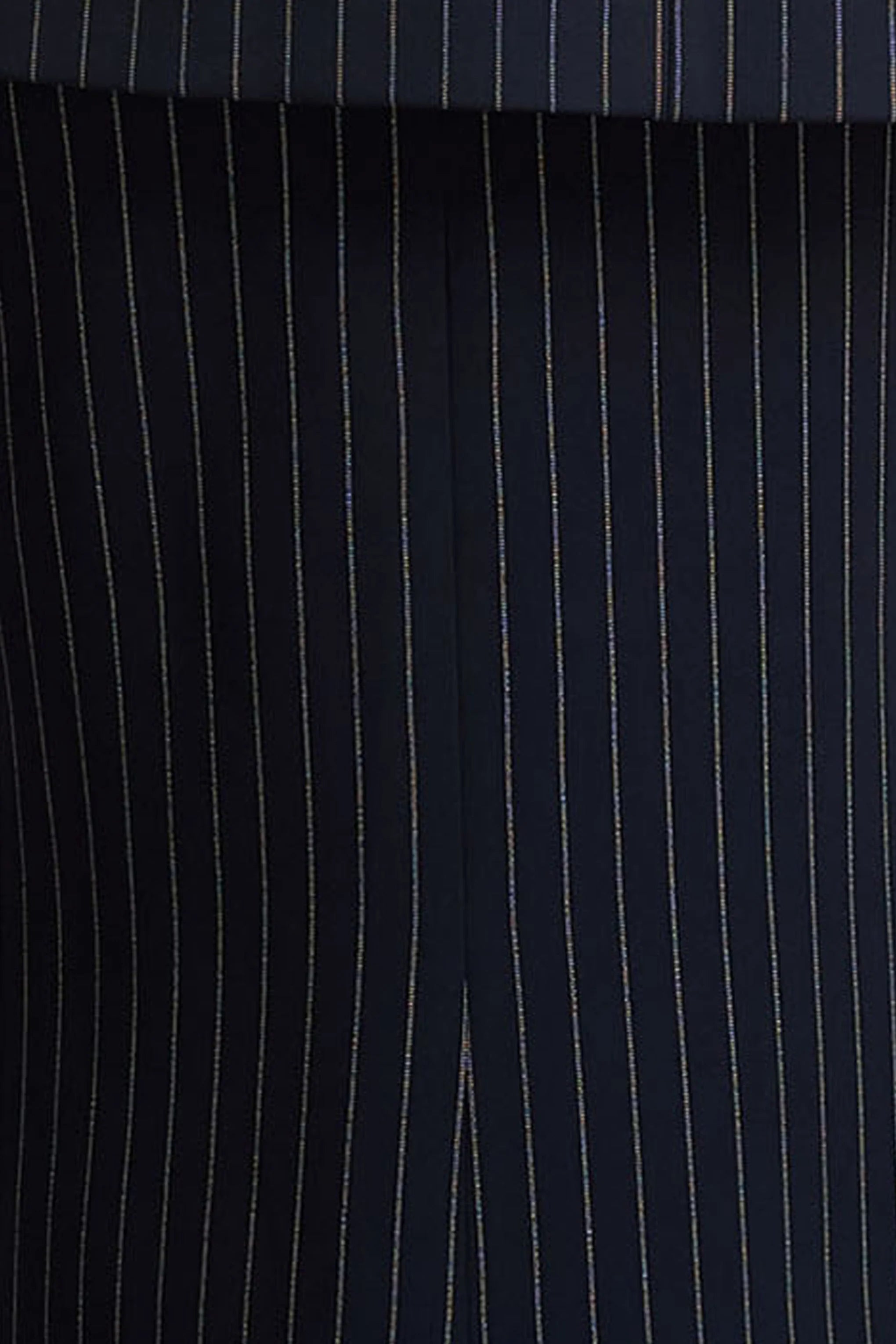 Elana Navy Pinstripe Maxi Skirt With Front High Split