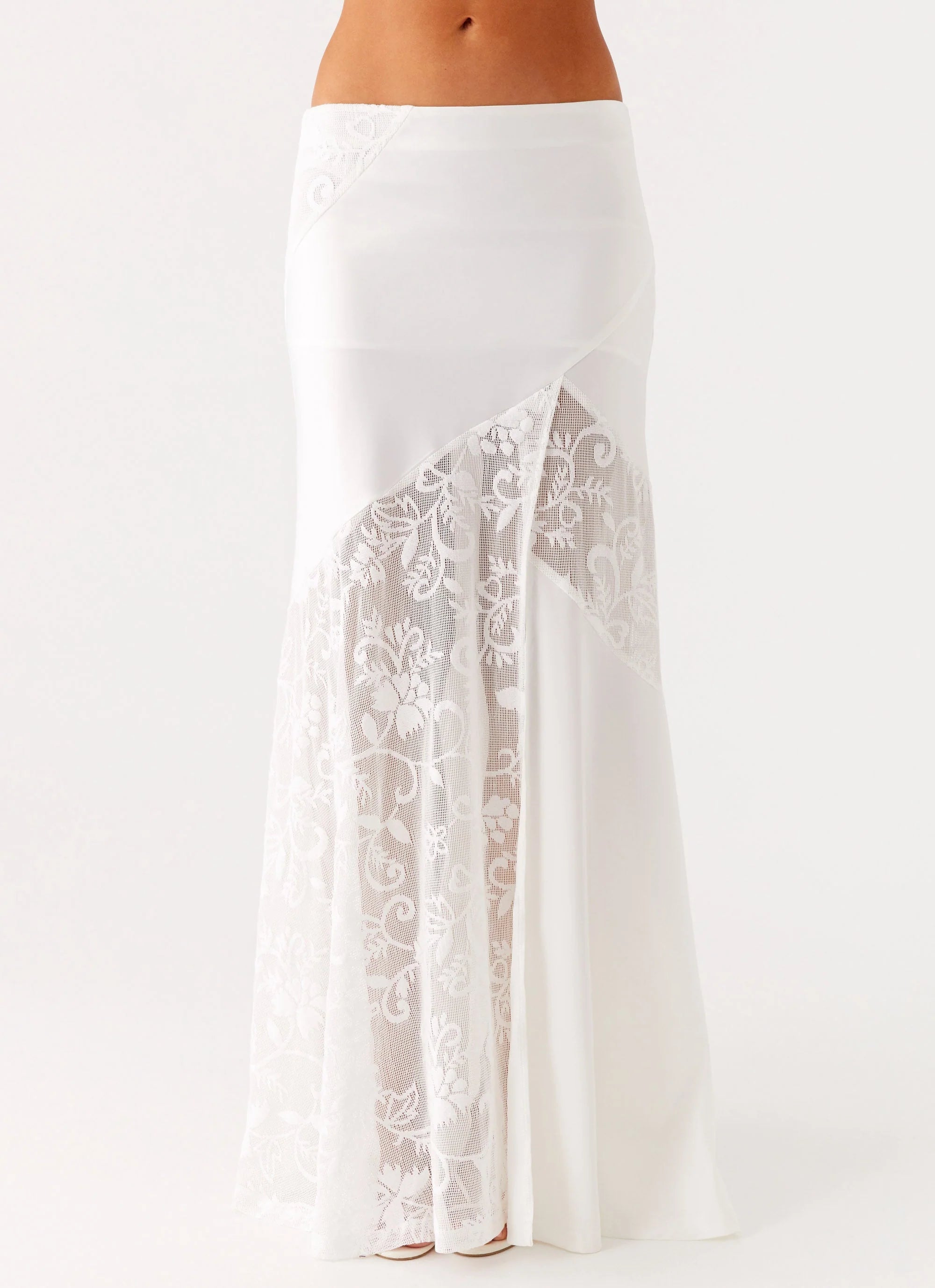 Dasie Lace Maxi Skirt White