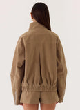 Marlow Faux Suede Jacket Taupe
