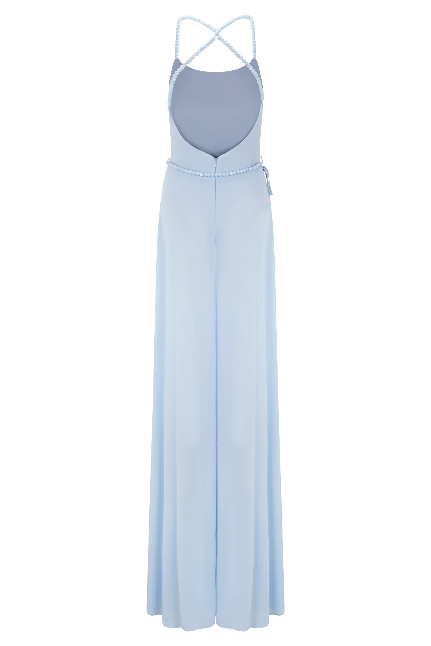 Elaine Chiffon Beaded Maxi Dress Sky Blue