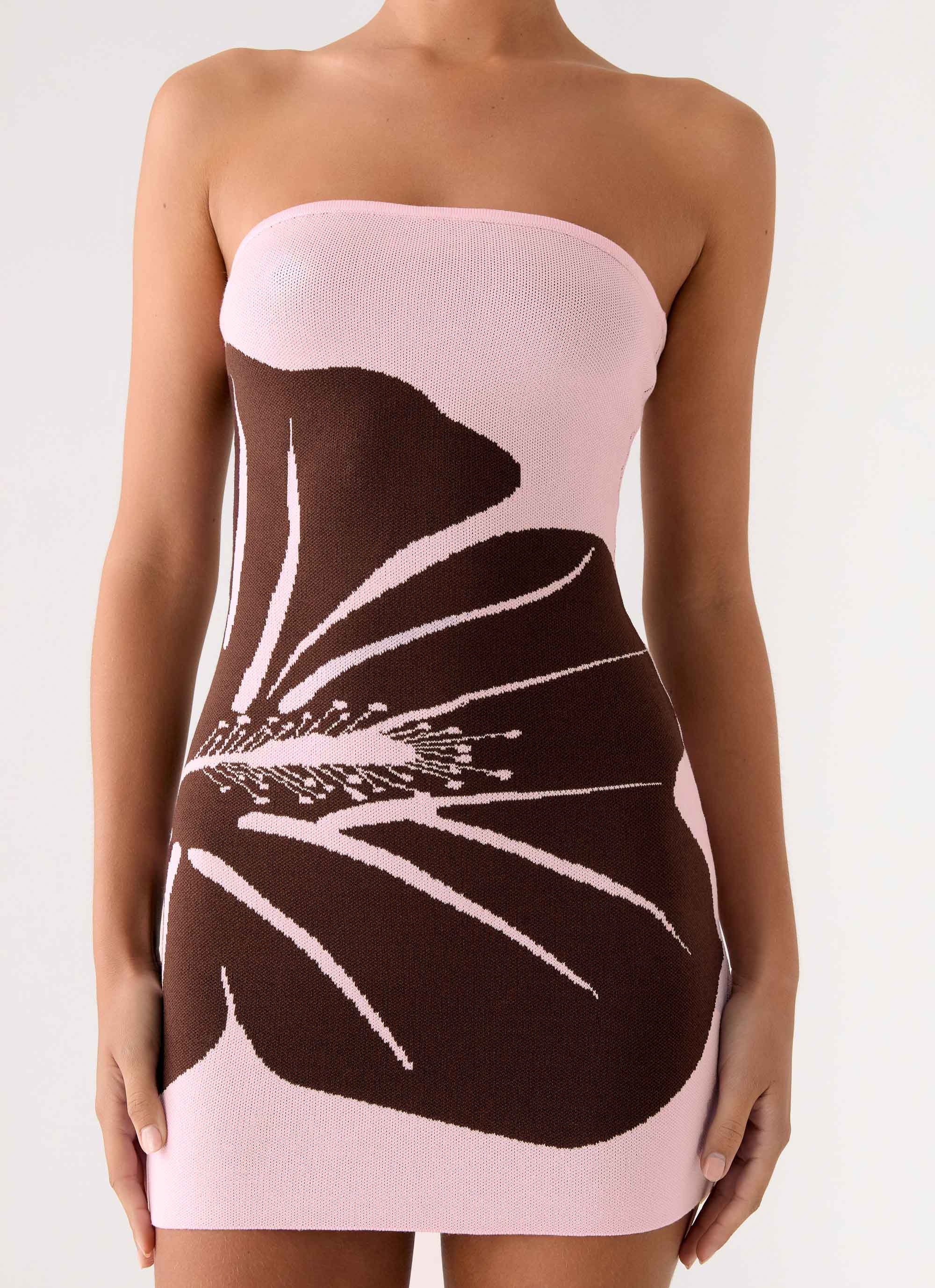 Kader Strapless Knit Mini Dress Espresso Meadow