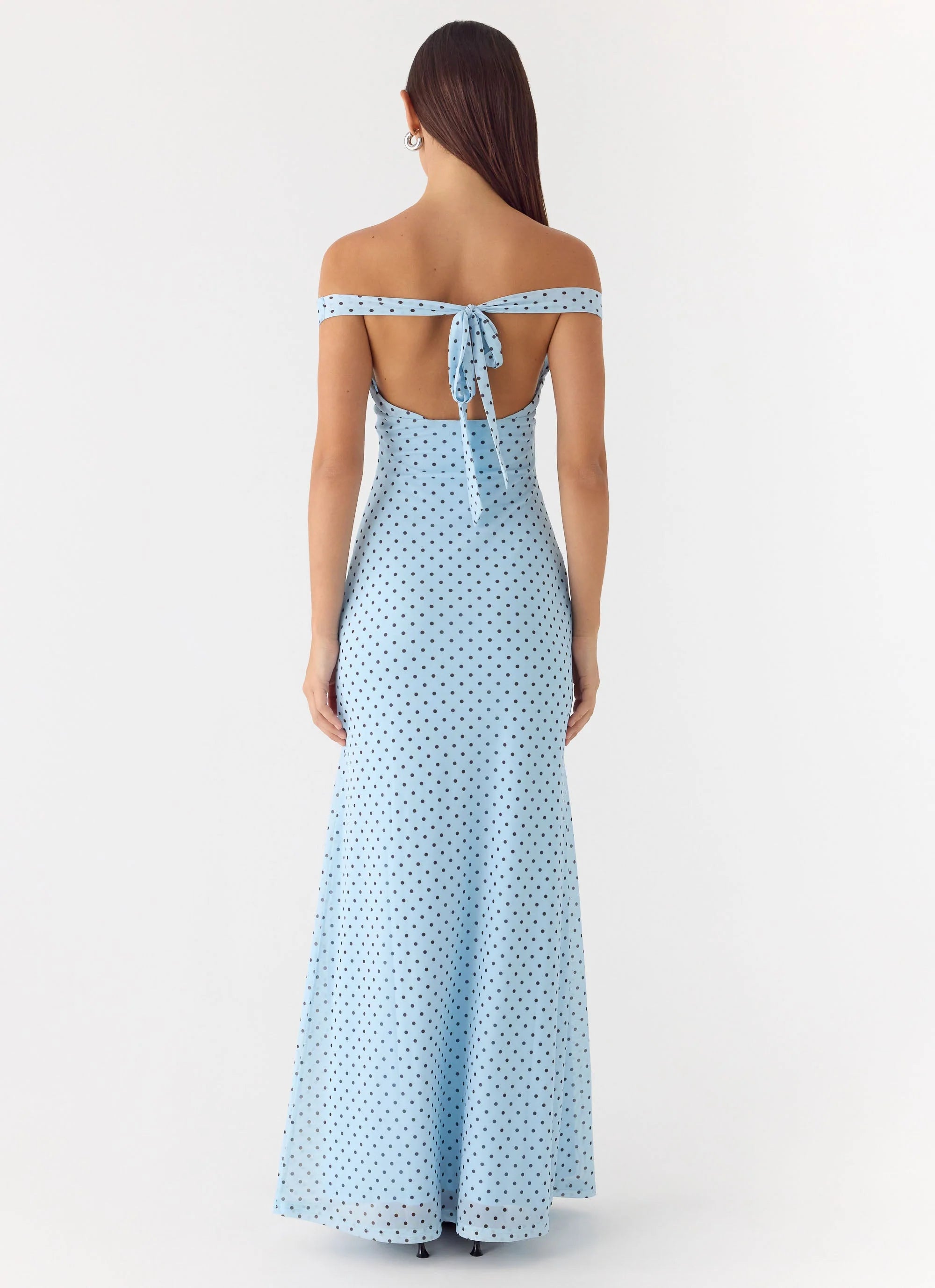 Like Me Now Maxi Dress Blue Mocha Dot