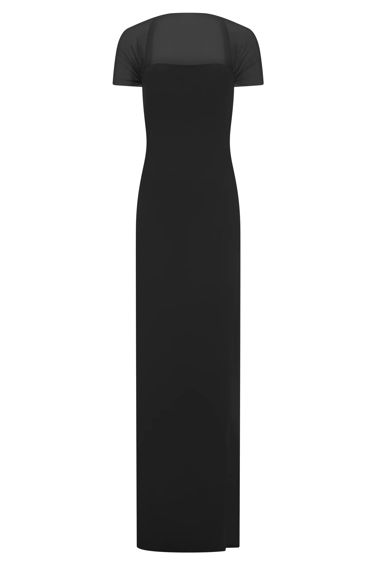 Wyatt Slinky And Mesh Maxi Dress Black