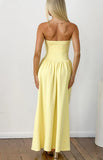 Nate Yellow Strapless Formal Maxi Dress