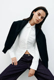 Millie Tie Back Cotton Shirt White