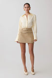 Marielle Double Belt Mini Skirt Taupe