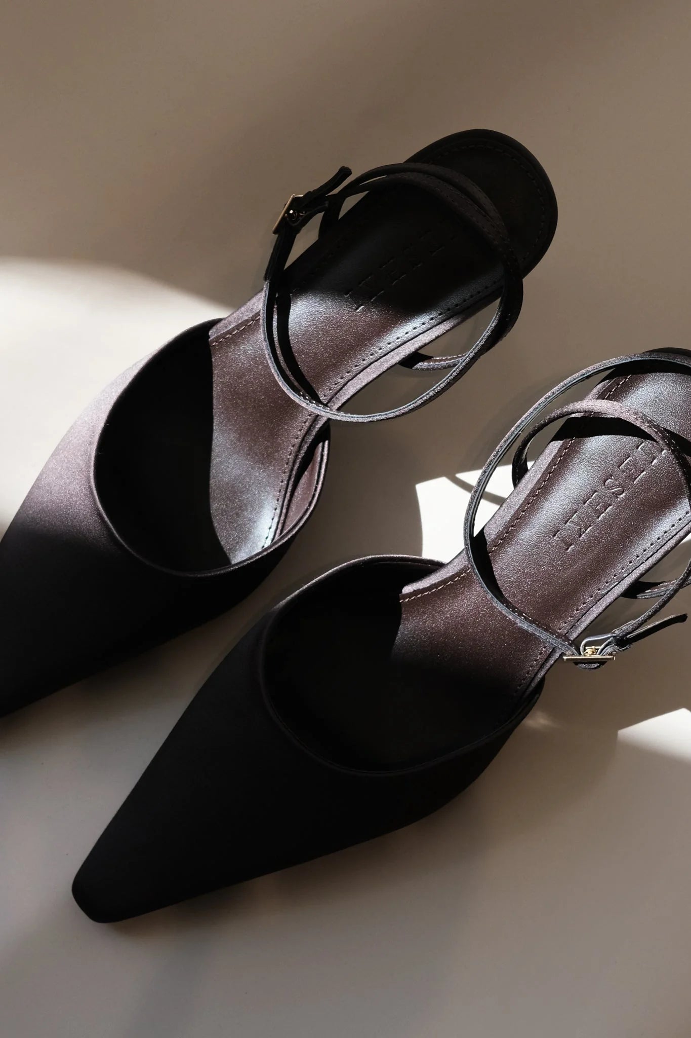 Marley Satin Pointed Heel Chocolate