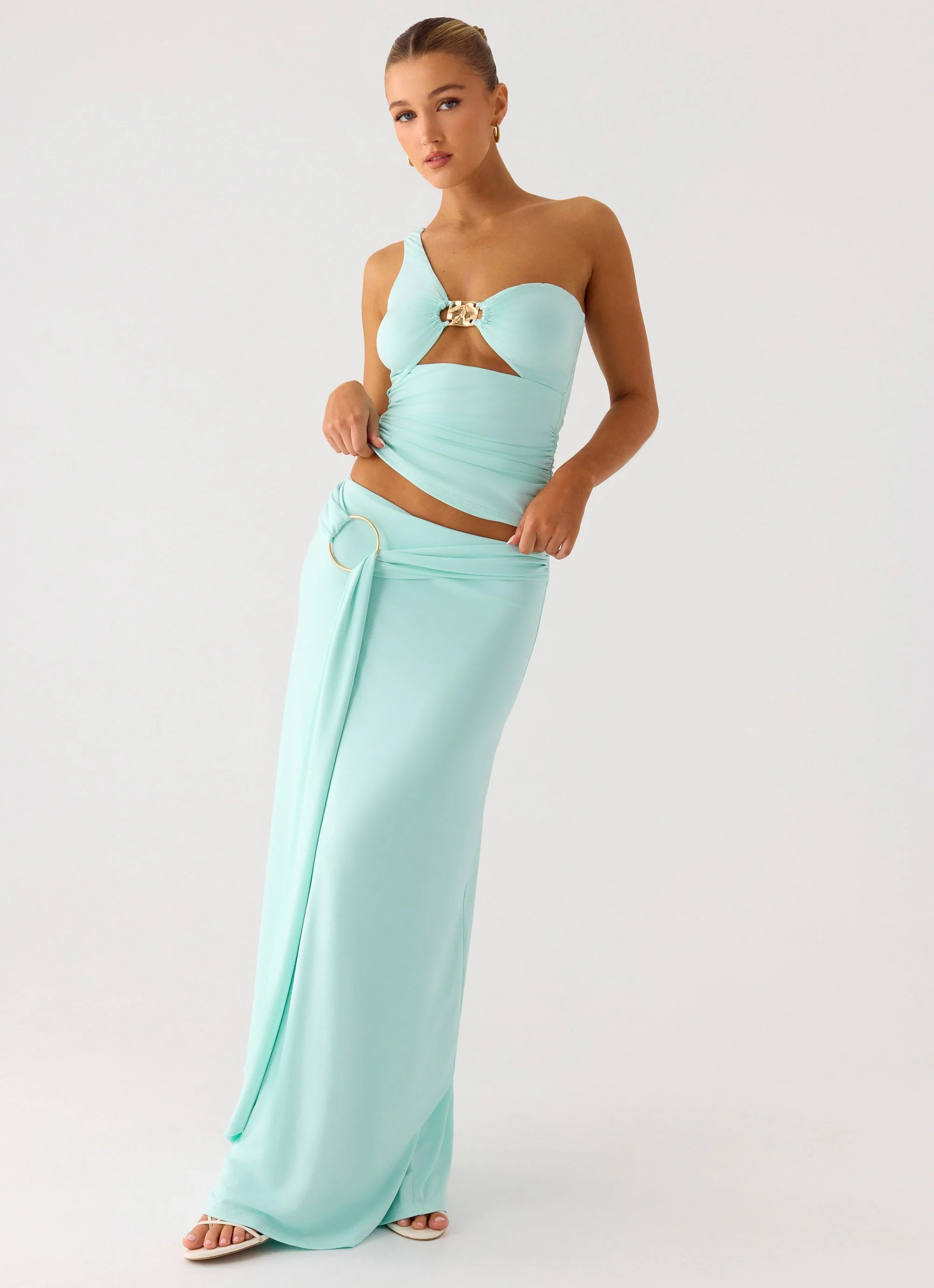 Ravi Maxi Skirt Aqua