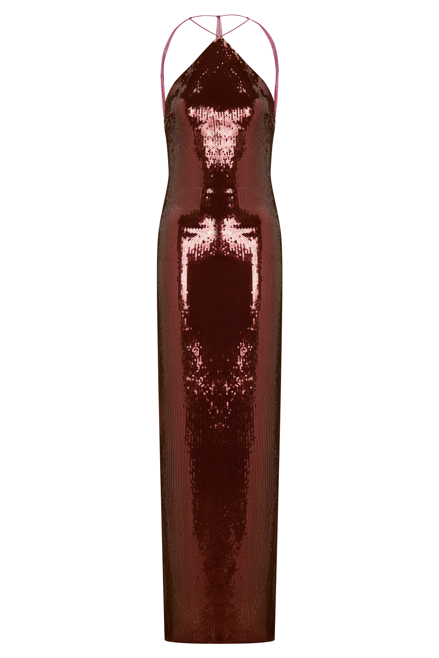 Baldwin Sequin Cut Out Maxi Dress Mahogany