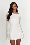 Nala Sequin Mini Dress White
