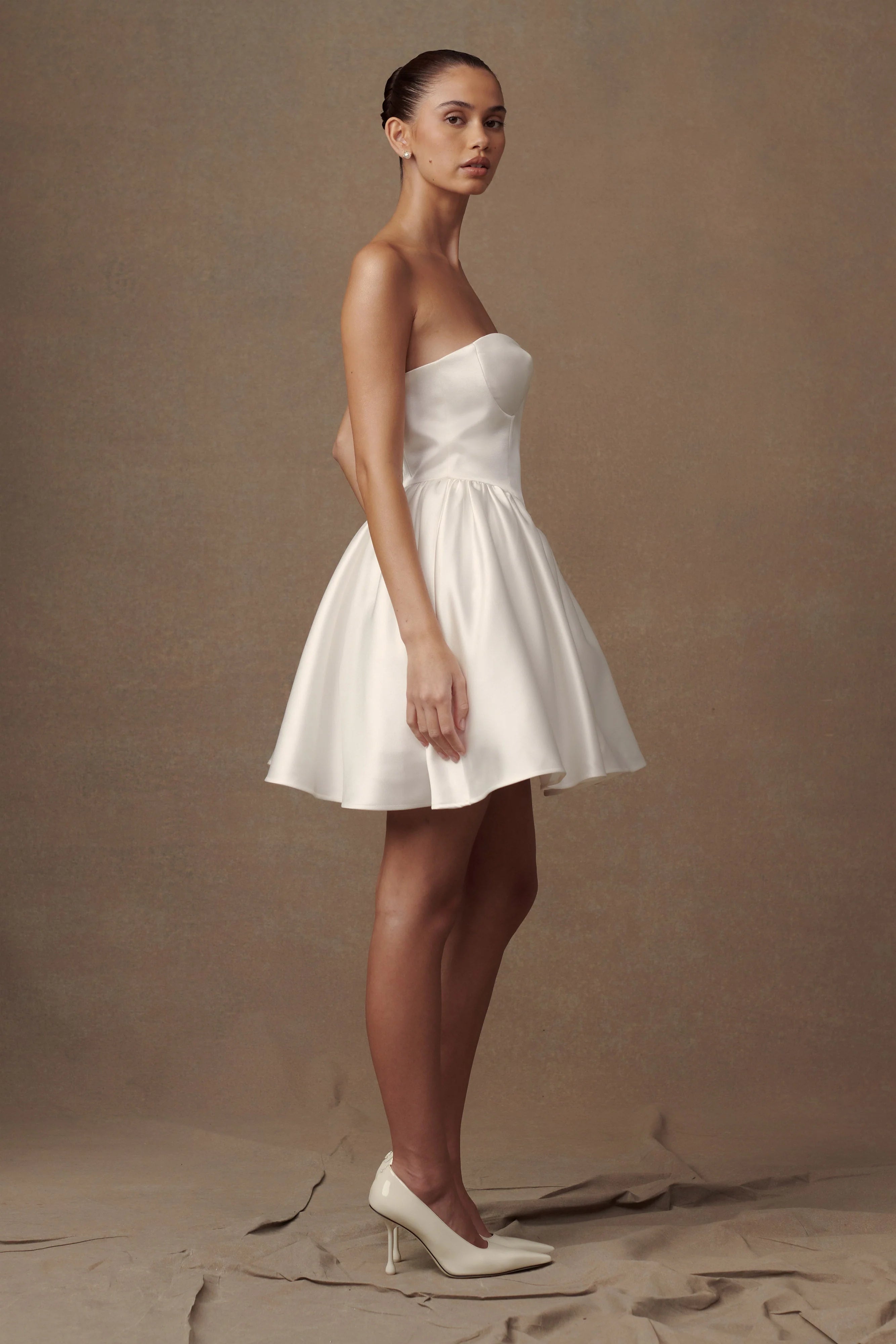 Hollie Structured Corset Mini Dress White
