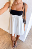 Karia White Contrast Mini Dress