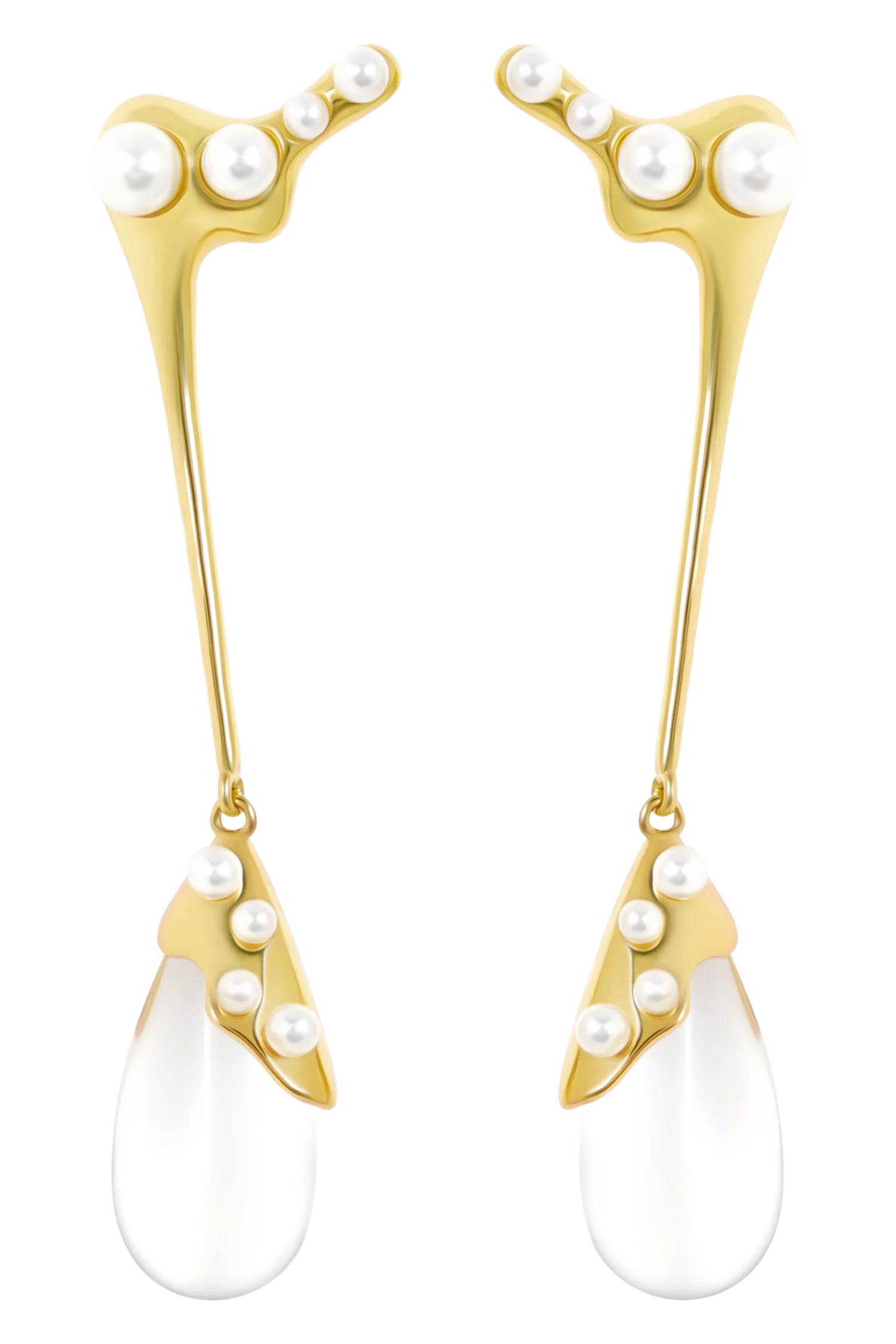 Adelaide Pearl Drop Earrings Gold
