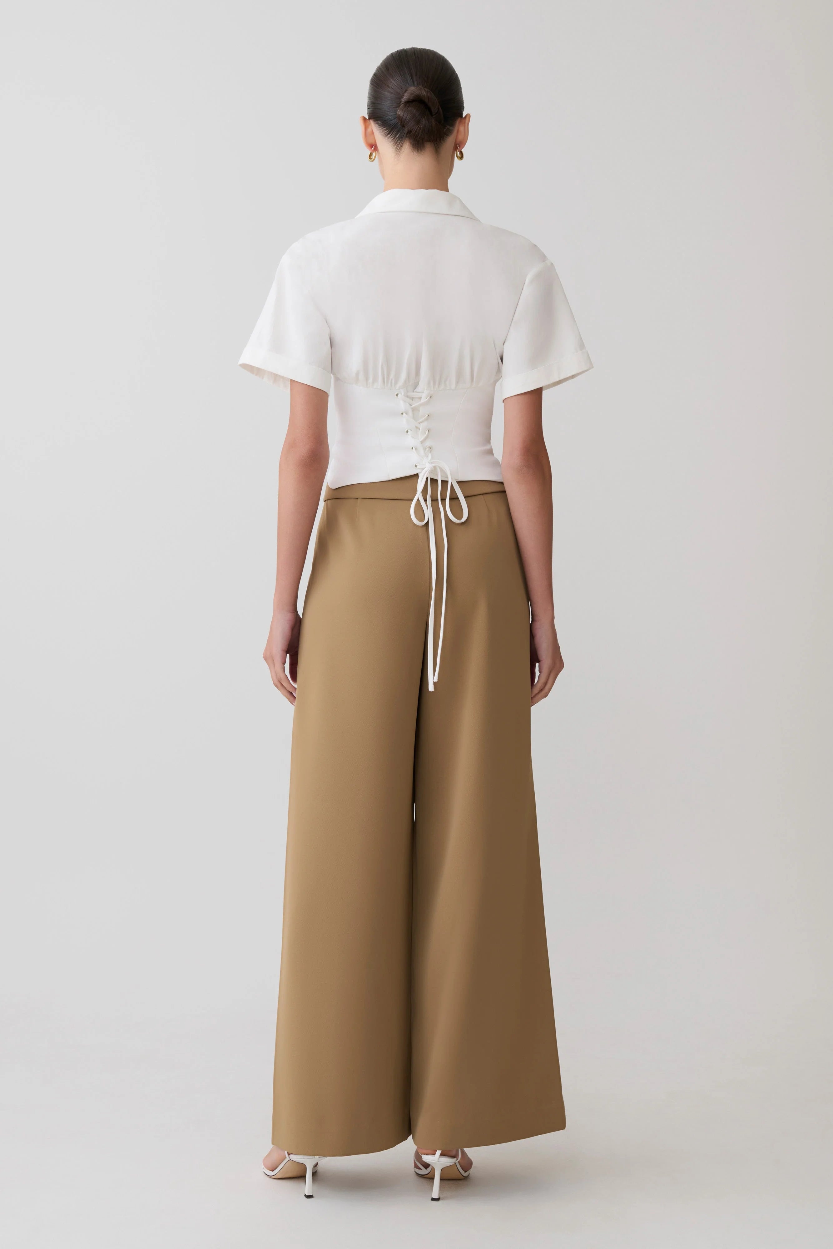 Tanya Wide Leg Suiting Pants Camel
