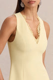 Raya Lemon Plunge Neck Mini Dress