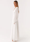 Alima Long Sleeve Maxi Dress White