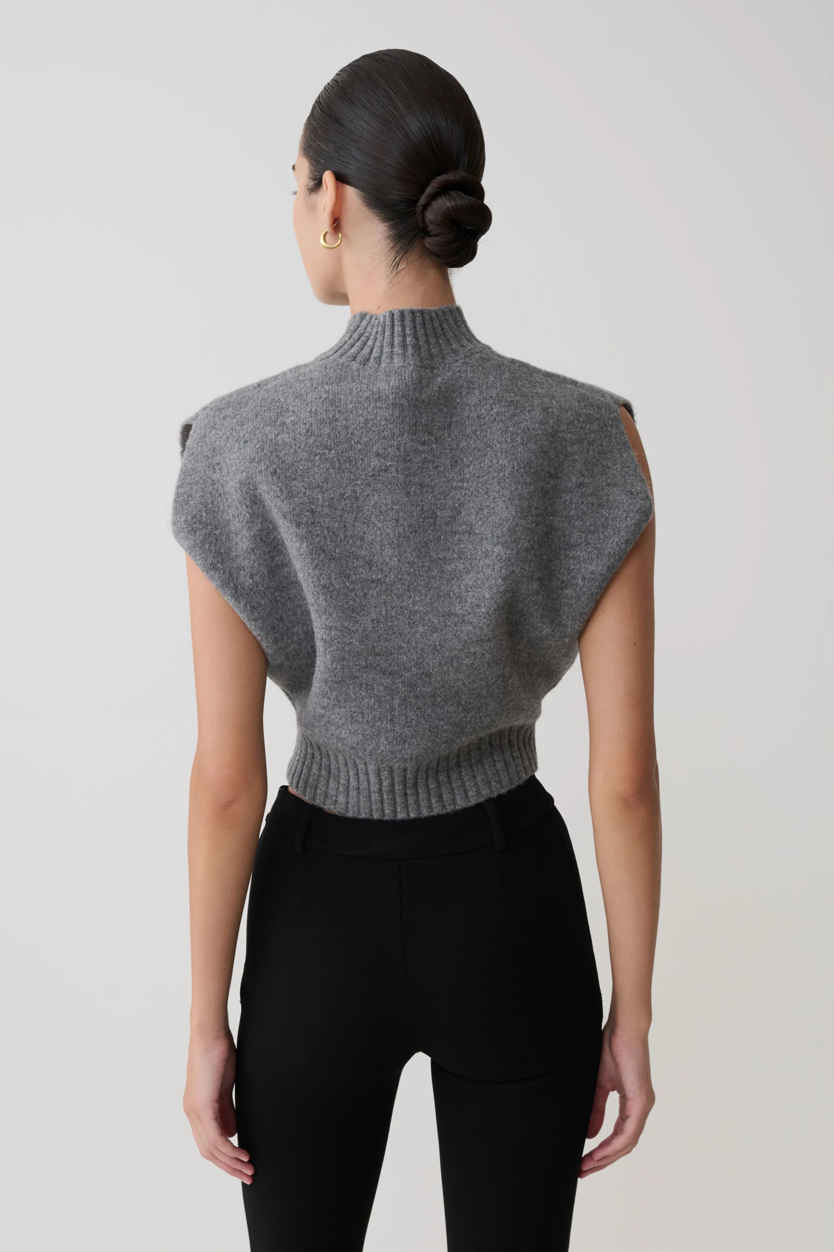 Niko Knit Oversized Top Charcoal