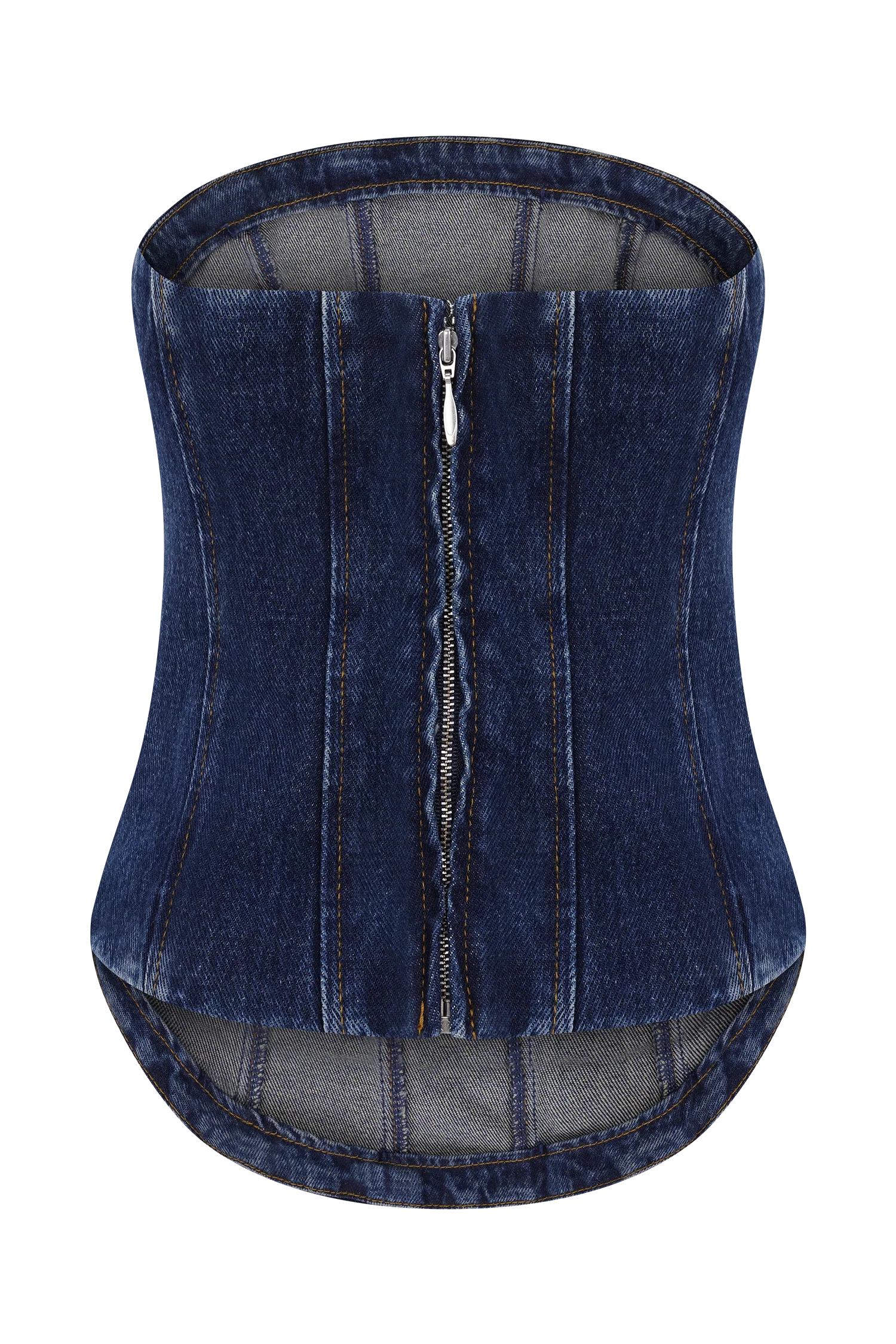 Monte Strapless Diamante Denim Corset Midnight Blue