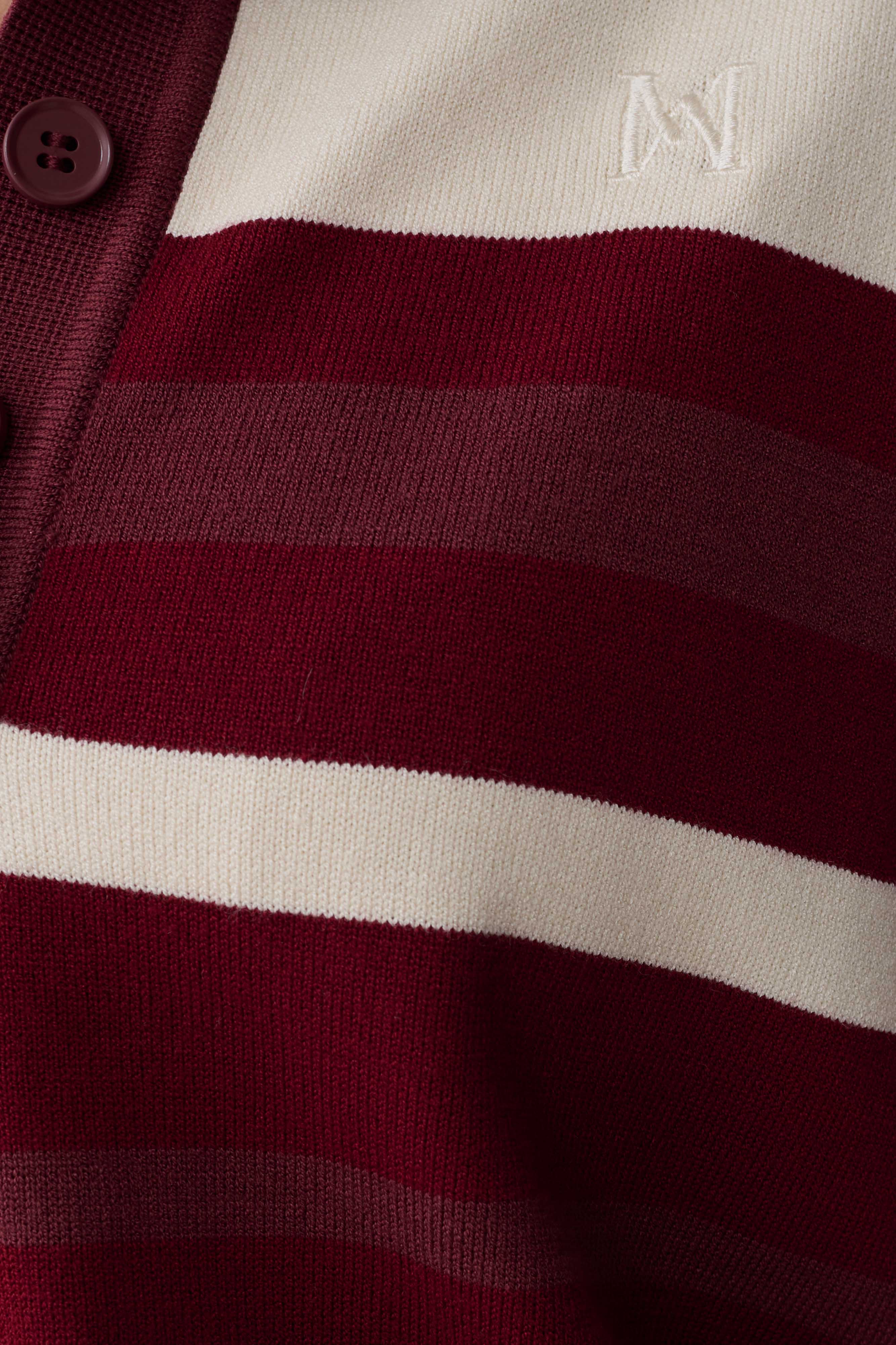 Philly Stripe Long Sleeve Knit Jumper Burgundy Cream