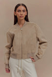 Rudy Suede Bomber Jacket Sand