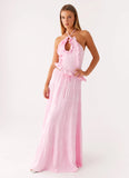 Mariella Linen Maxi Skirt Pink