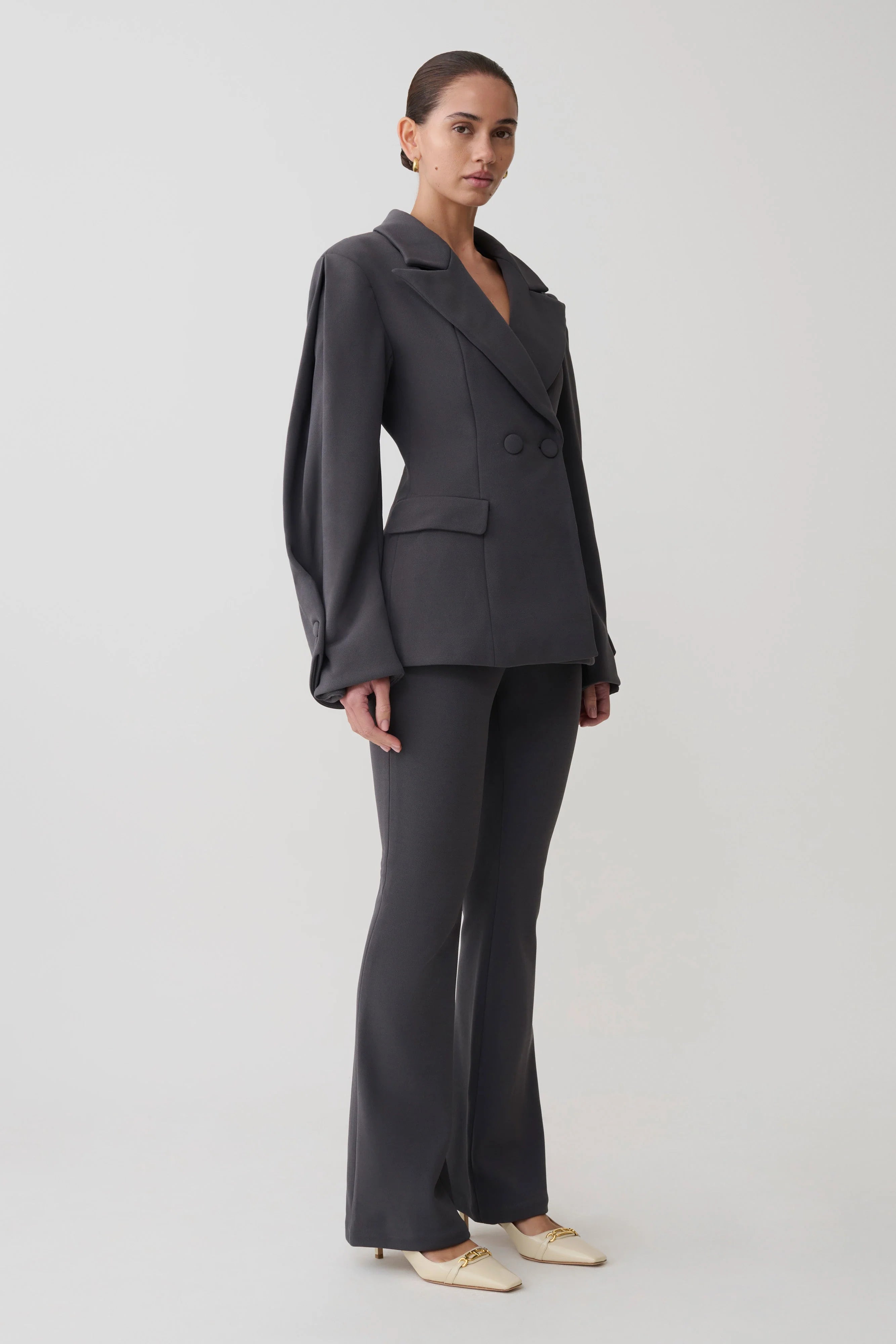 Wesley Structured Blazer Charcoal Shadow