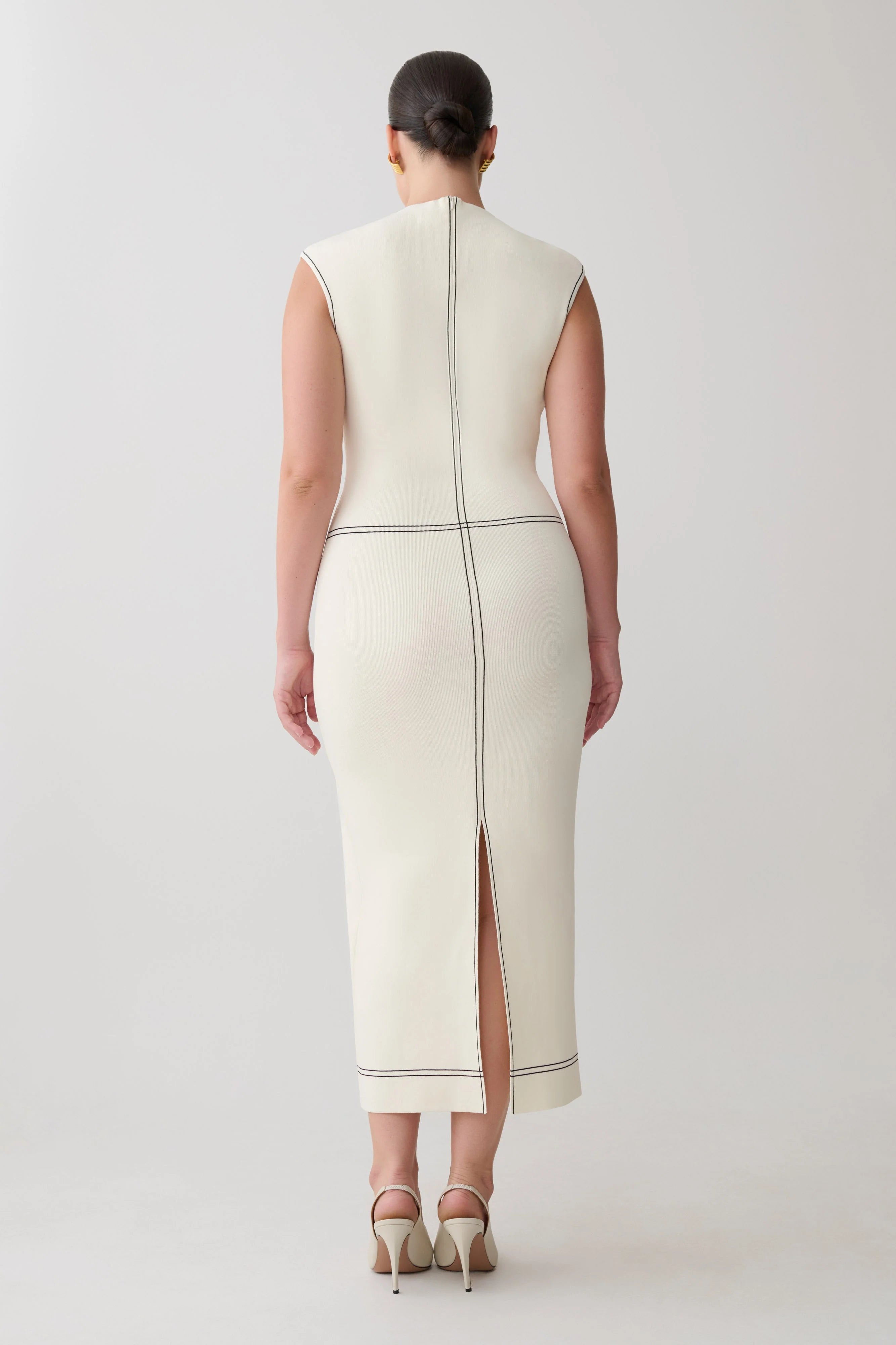 Malone Bandage Knit Midi Dress Ivory