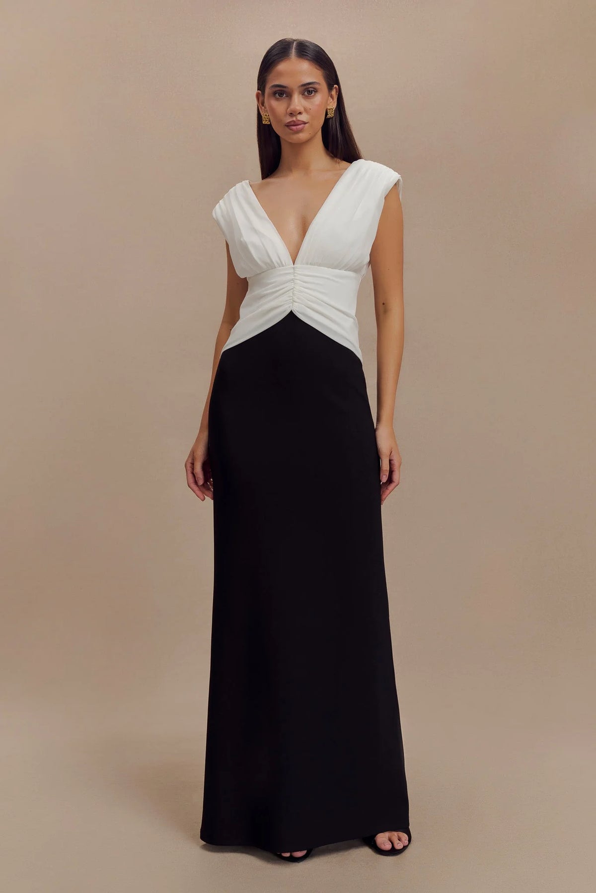 Monique Contrast Maxi Dress Black