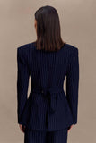 Bellamy Cinched Blazer Navy Pinstripe