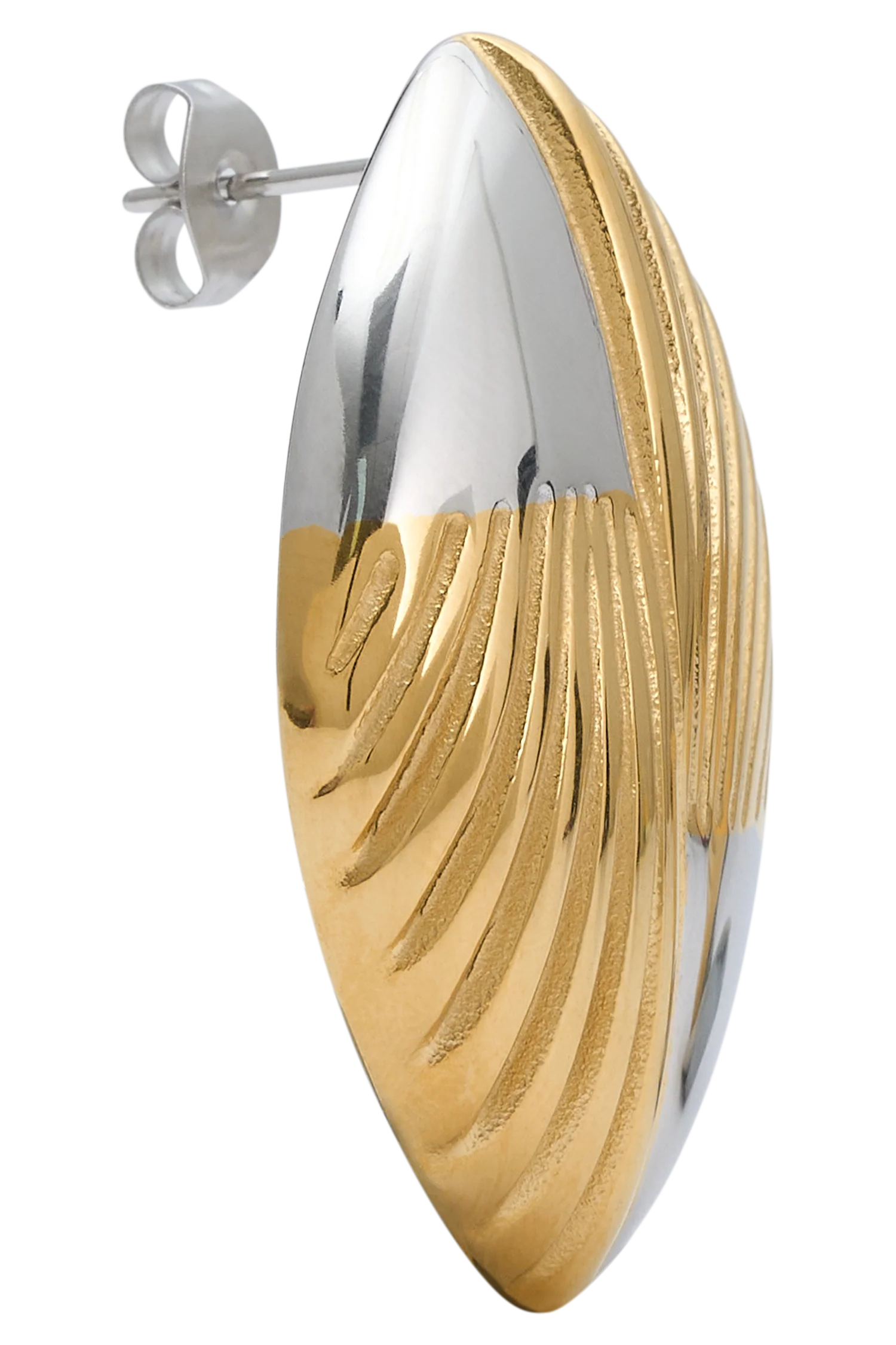 Felicity Mixed Metal Oval Earrings Gold